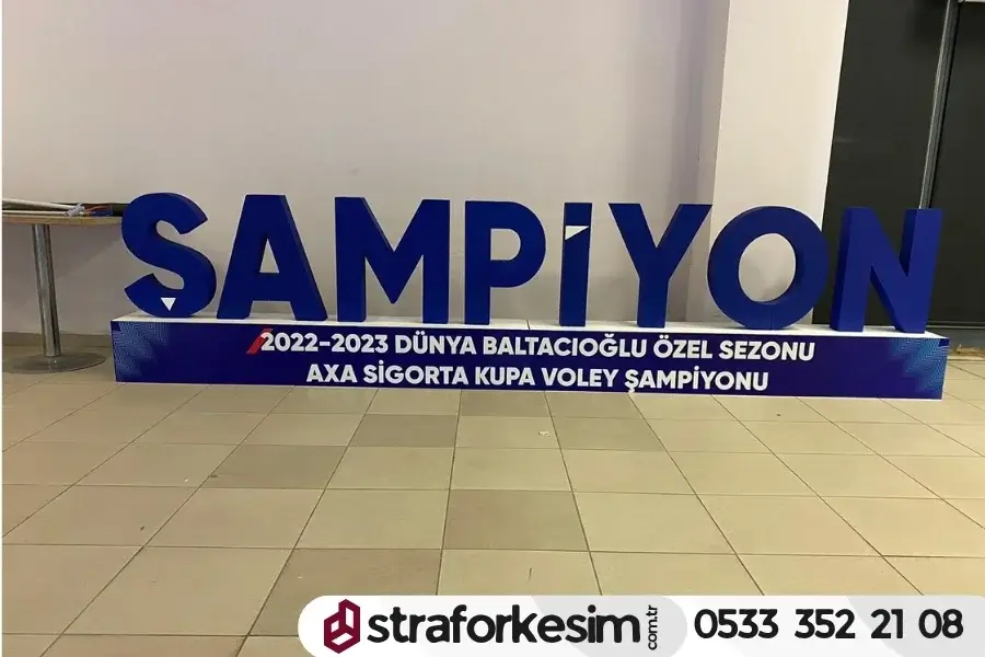 Voleybol Turnuvası için yaptığımız Strafor Kutu Harf Dekor