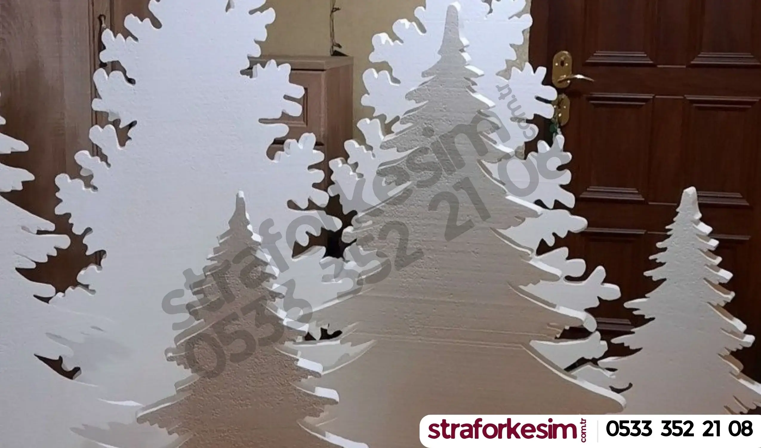 White decorative foam Christmas trees