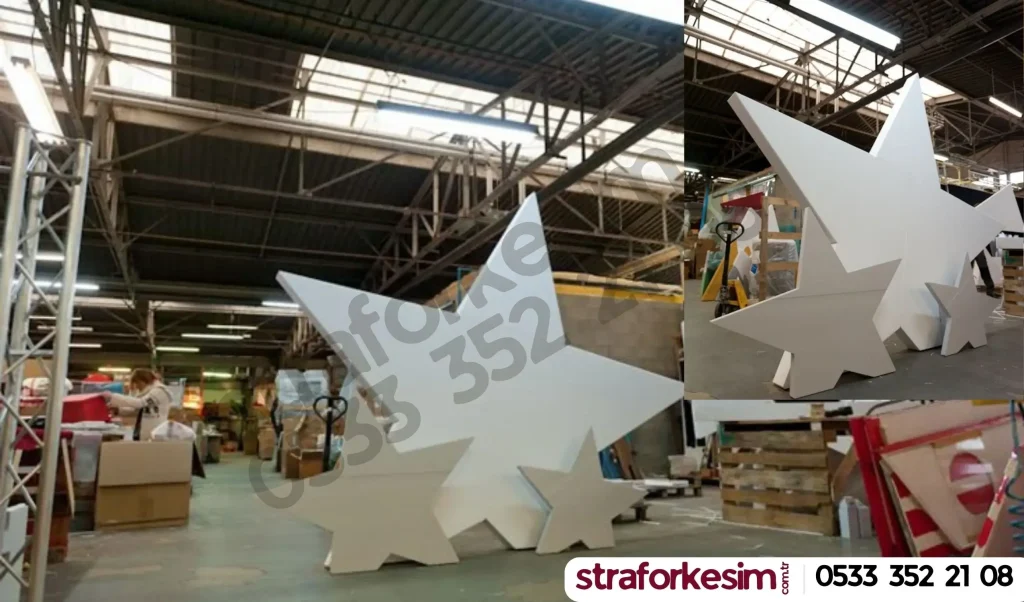 işletmeler için yeni yıla özel yılbaşı strafor dekor yıldız