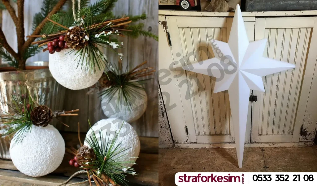 kuzey yıldızı ve strafor top (küre)